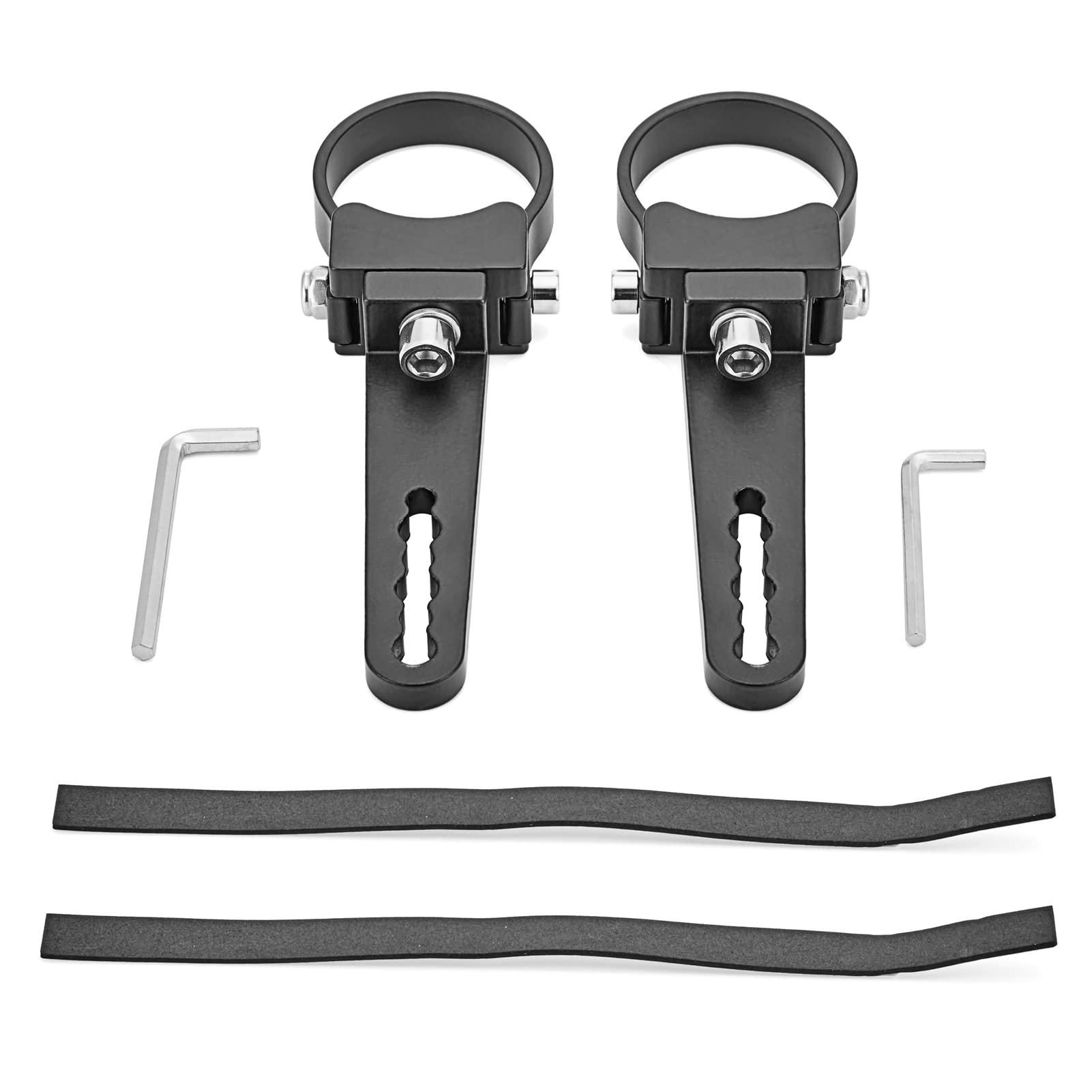 Wsays front view of pair of 1.75" mounts showing clean finish and ready fit for lights