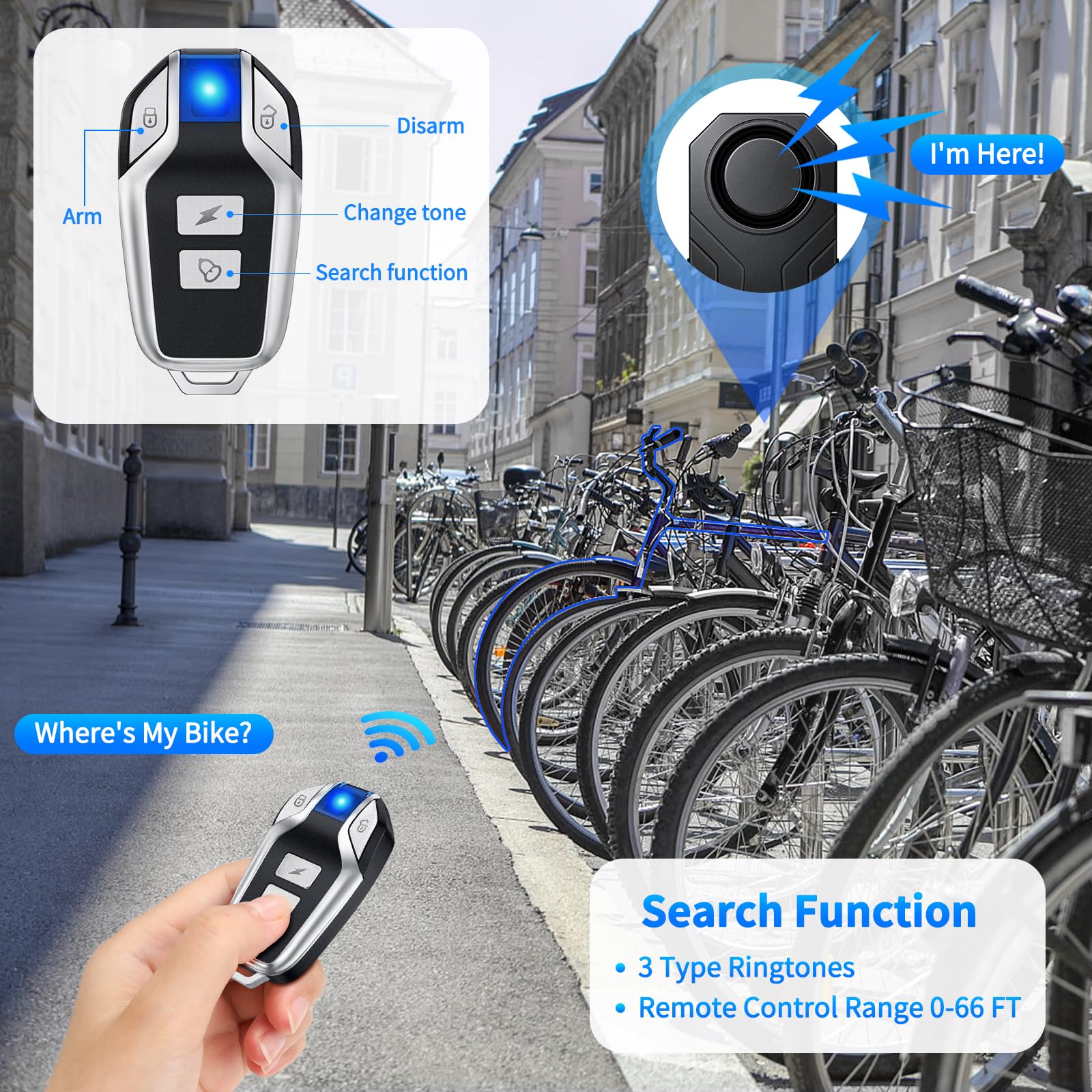wsdcam remote control in hand illustrating easy operation and long wireless range