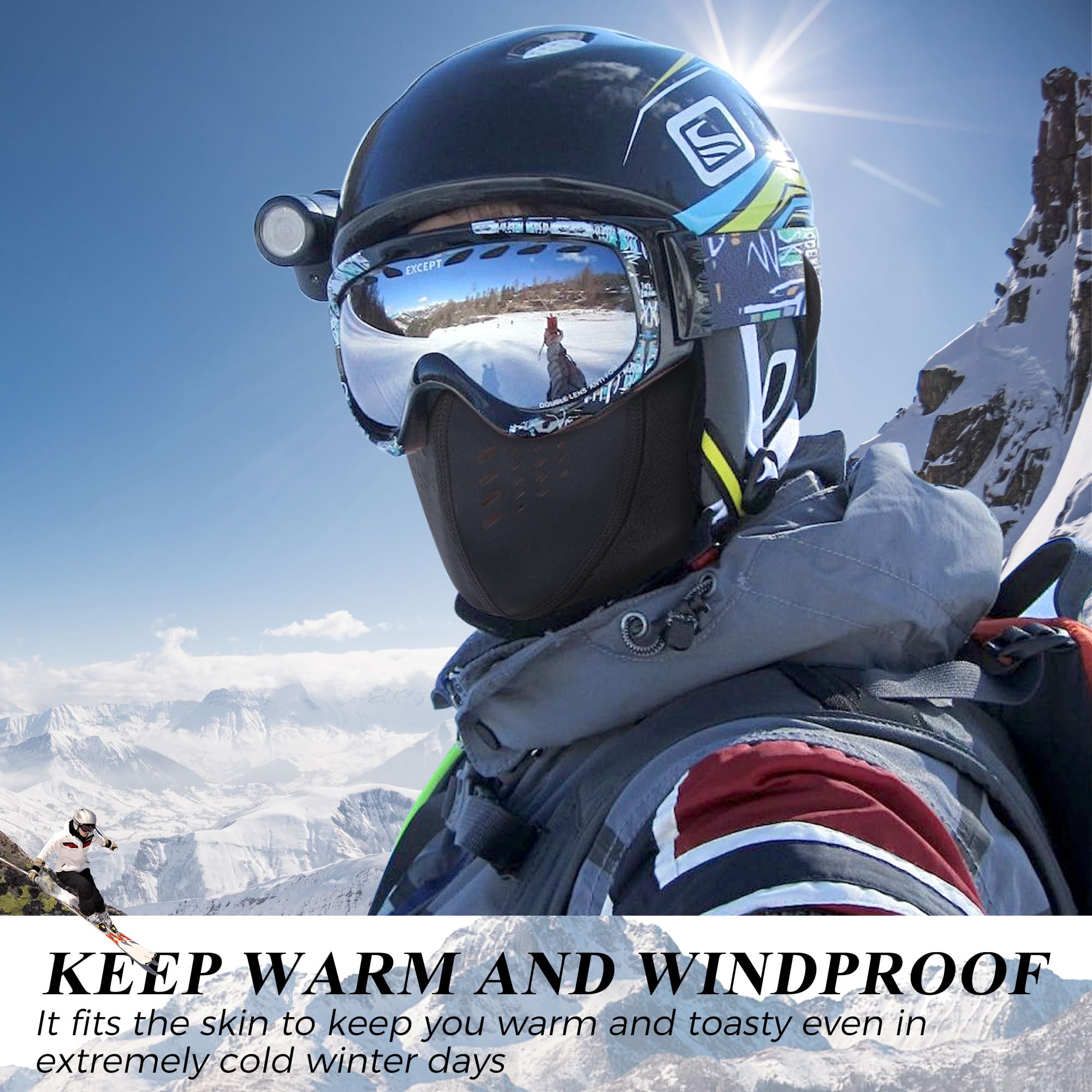 WTACTFUL under motorcycle helmet showing low-profile, windproof benefit