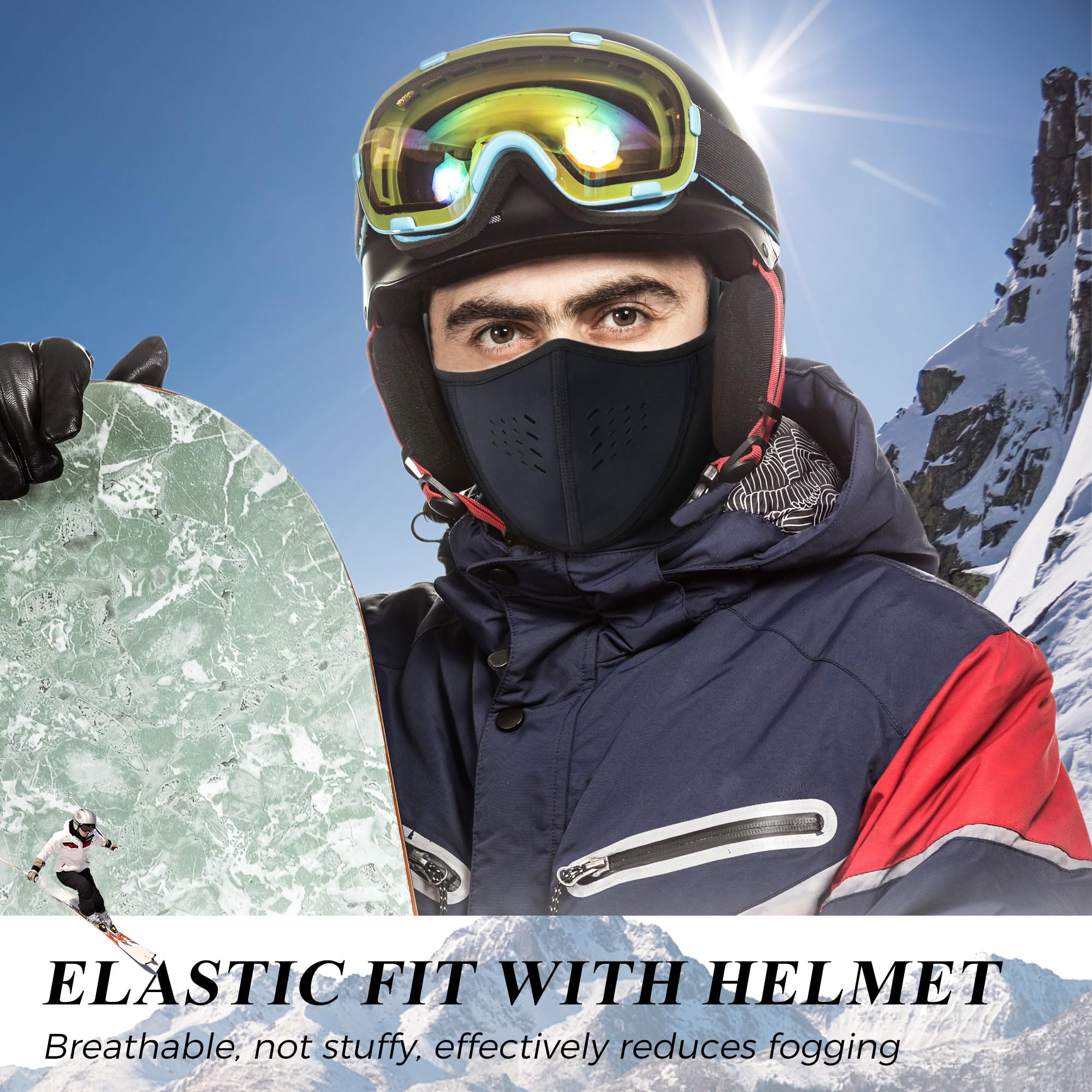 WTACTFUL worn with ski goggles for cold-weather sport compatibility