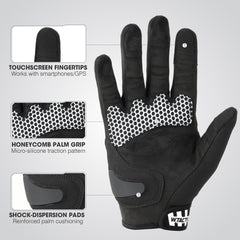 WTACTFUL palm detail with faux suede and silicone grips for improved throttle control