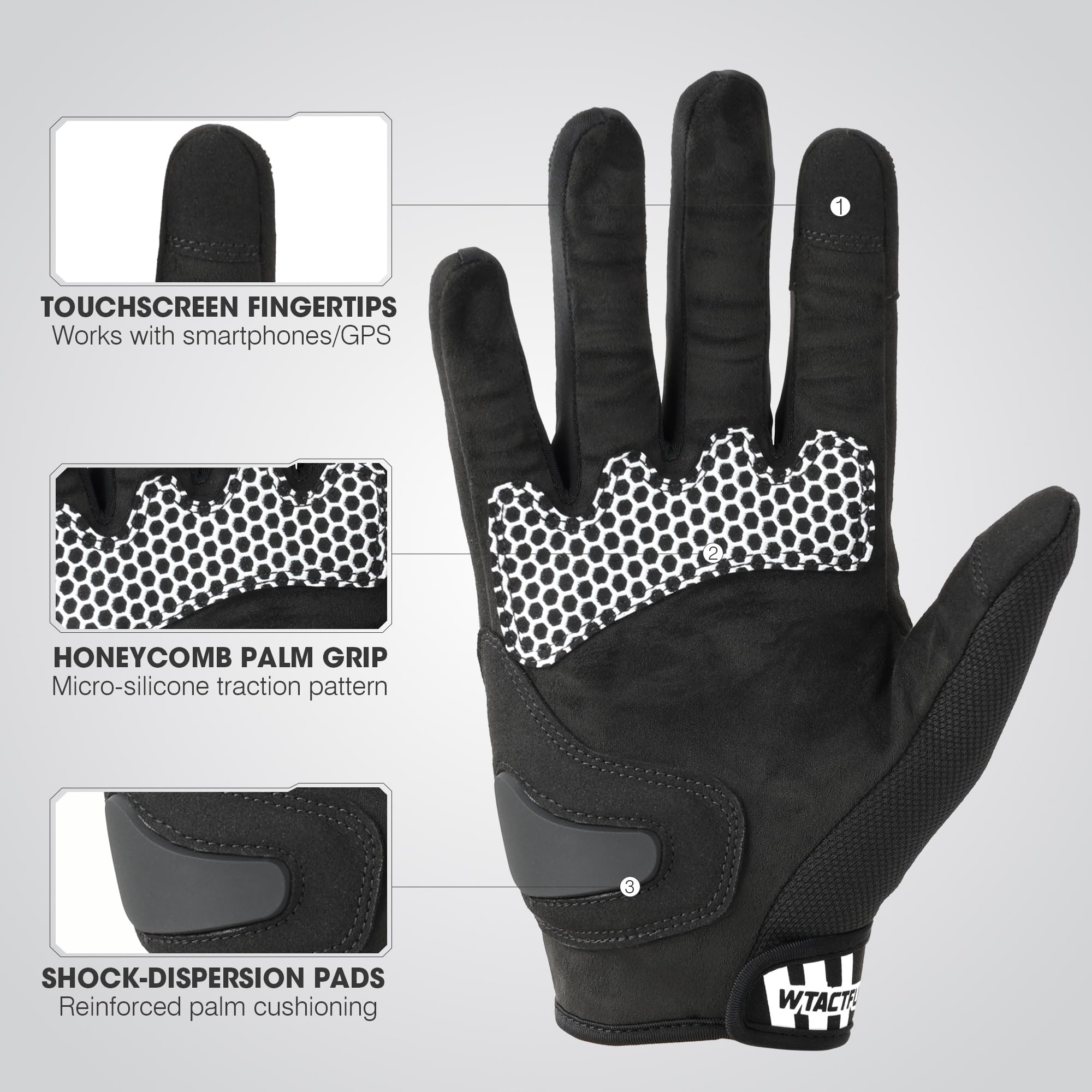 WTACTFUL reinforced faux-suede palm showing grip and durability benefits