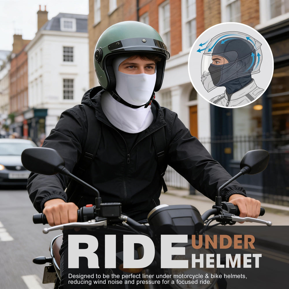WTACTFUL worn under helmet showing low-profile fit and comfort benefit