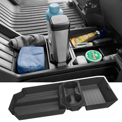 Wuchurth front view of lower console organizer showing clean layout and quick access