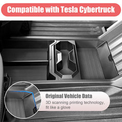 Wuchurth installed in a Cybertruck lower console for precise custom fit