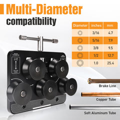 Wudey roller close-up showing acetal roller and bearings that protect tubing surfaces