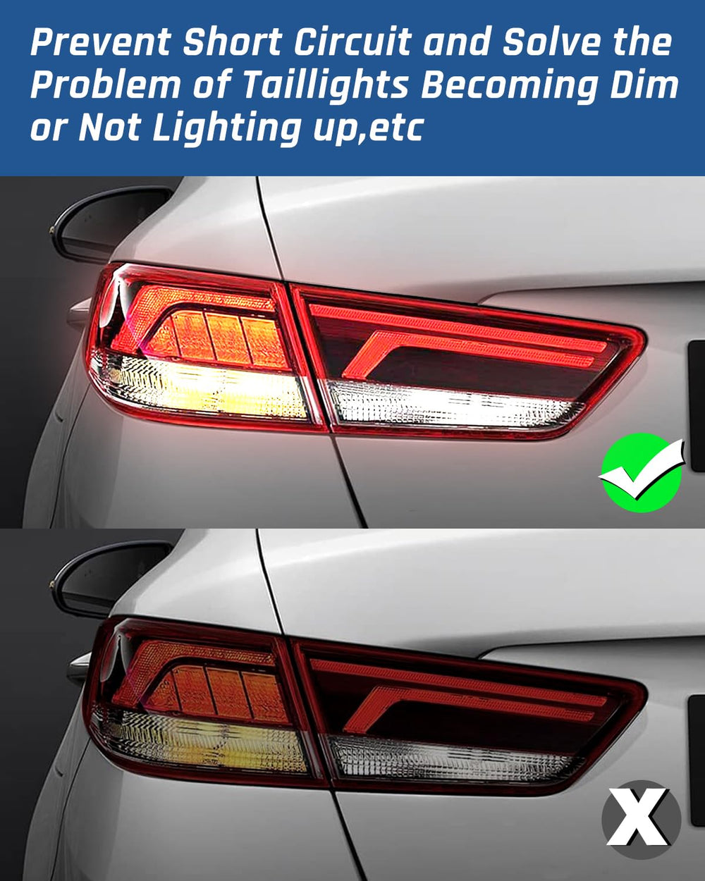 Wujexuhe installed on Kia Optima rear light demonstrating correct alignment