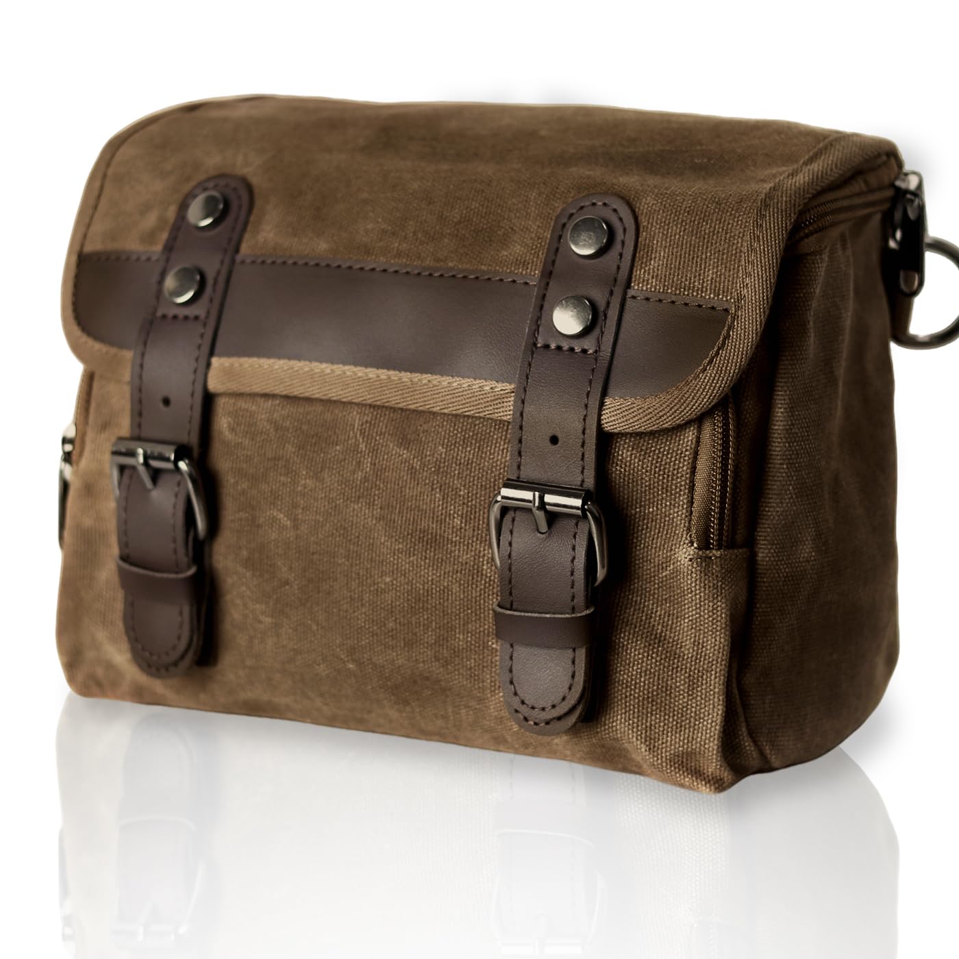 WUMOTIX front view handlebar bag showing compact storage benefit