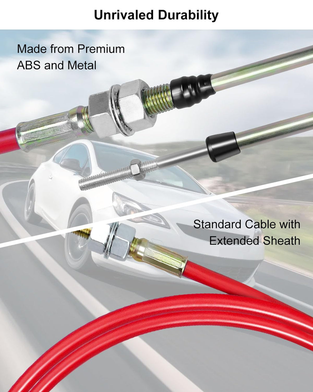 WUMZIJ full-length sheathed cable showing kink-resistant protective cover