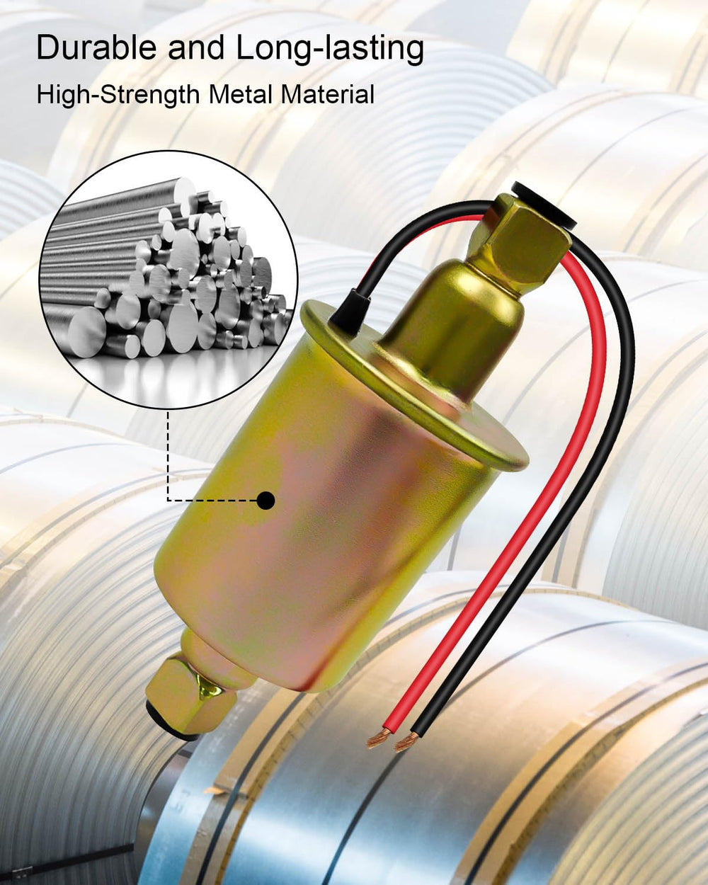 WUMZIJ pump installed under hood illustrating straightforward inline replacement