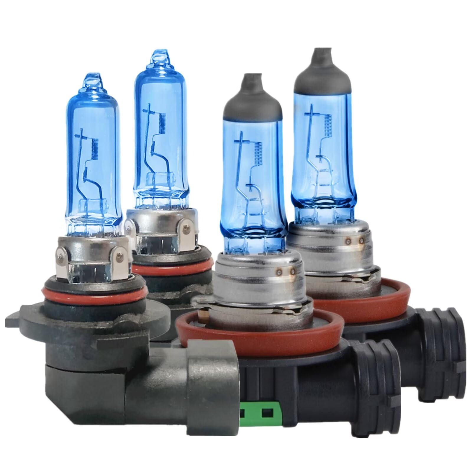 Wuzno front packaging showing 4-pack bulbs and model fit benefit