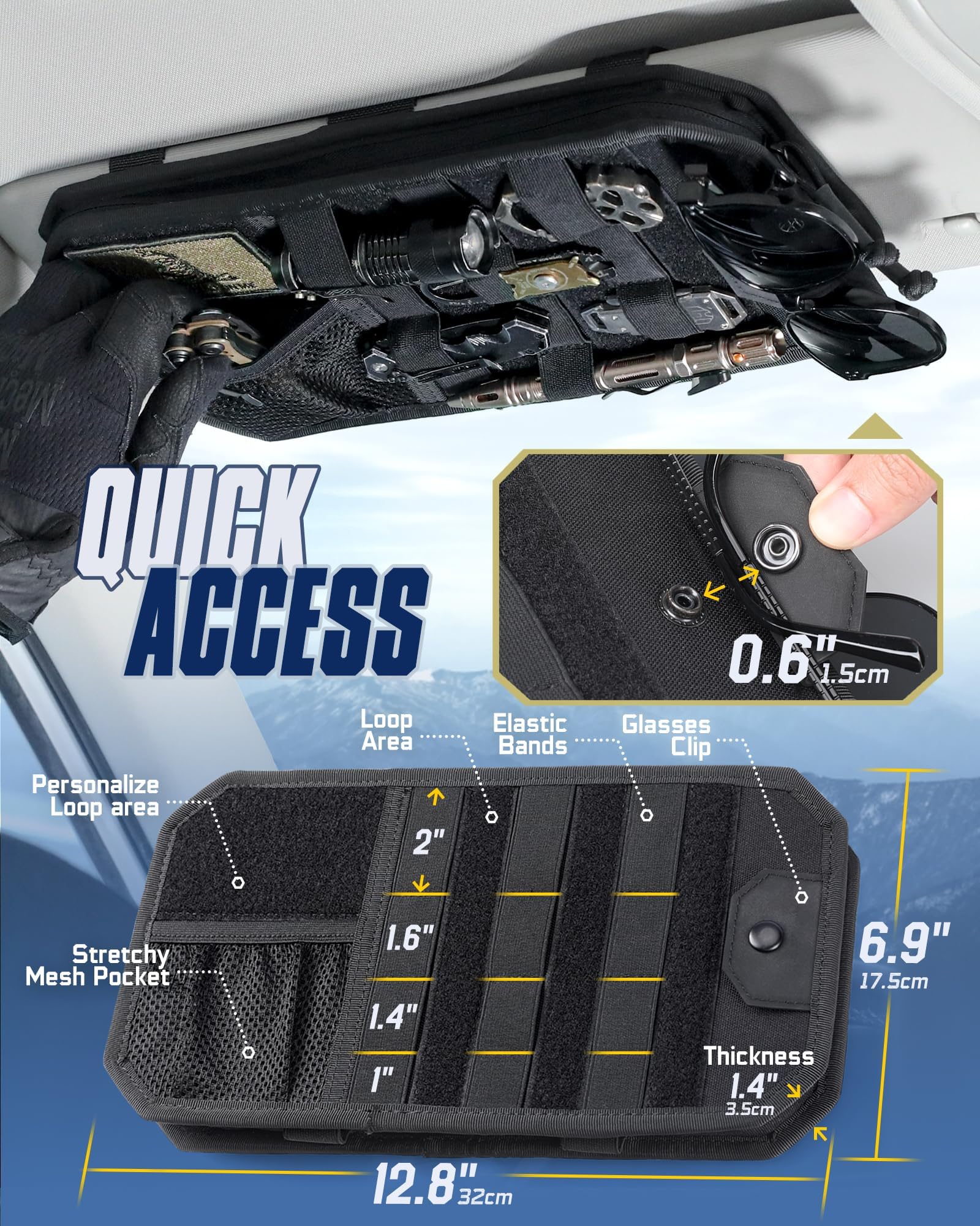 WYNEX close-up of semi-rigid Molle panel showing durable material benefit