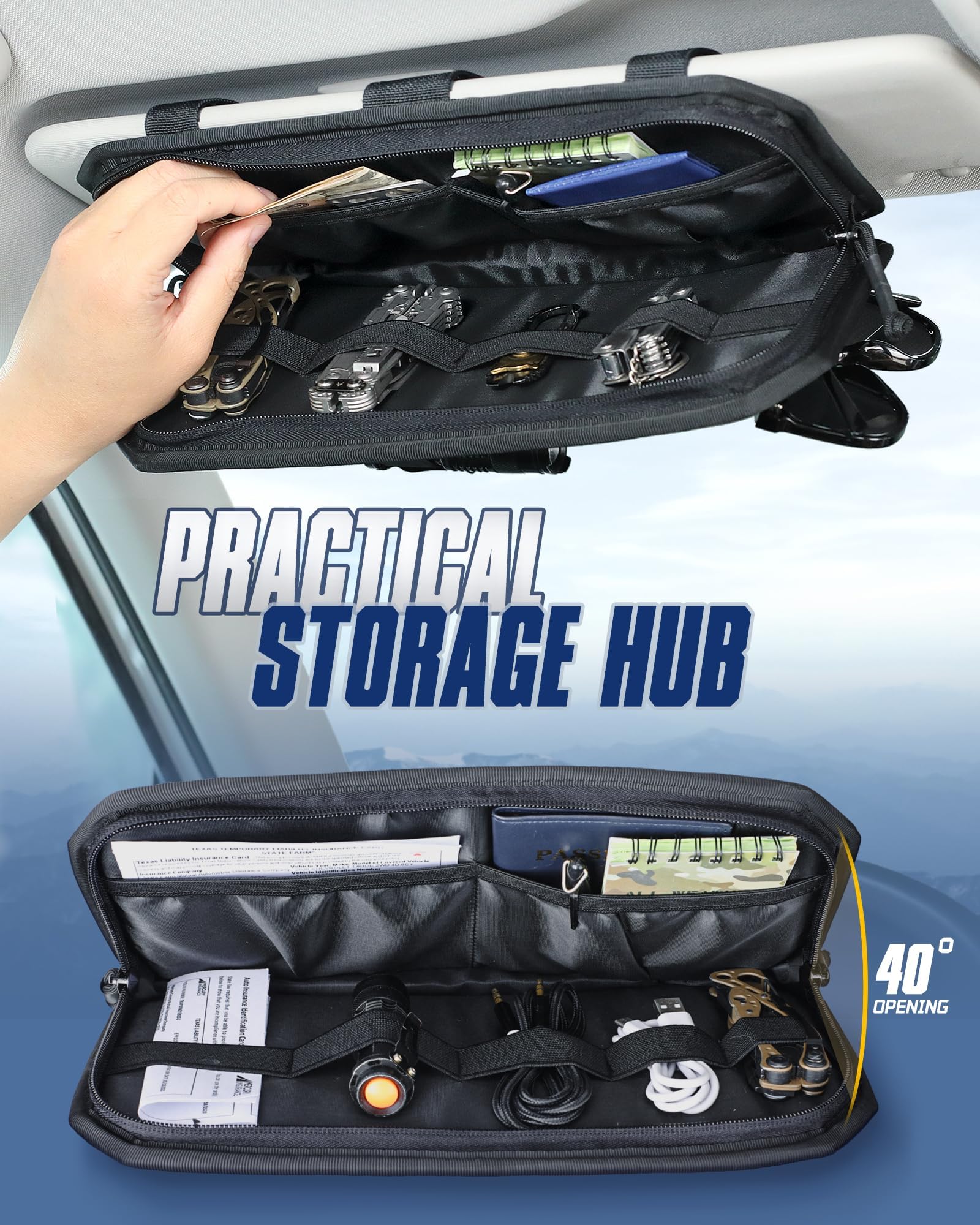 WYNEX detailed view of zippered compartment keeping small items secure