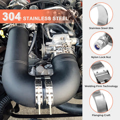 WYSIWYKA installed on a 4-inch intake hose demonstrating secure clamp fit under pressure