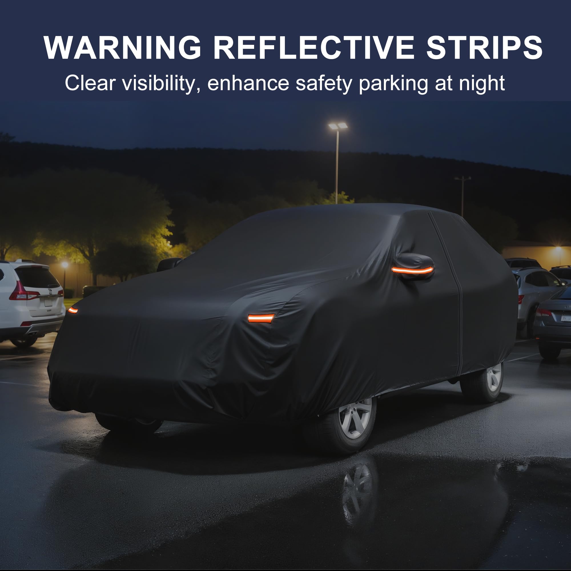 X AUTOHAUX elastic hem and strap underside secure cover in wind