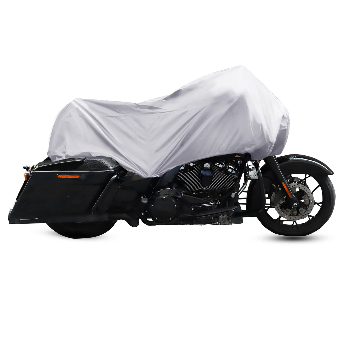 X AUTOHAUX front view on bike showing coverage and quick protection
