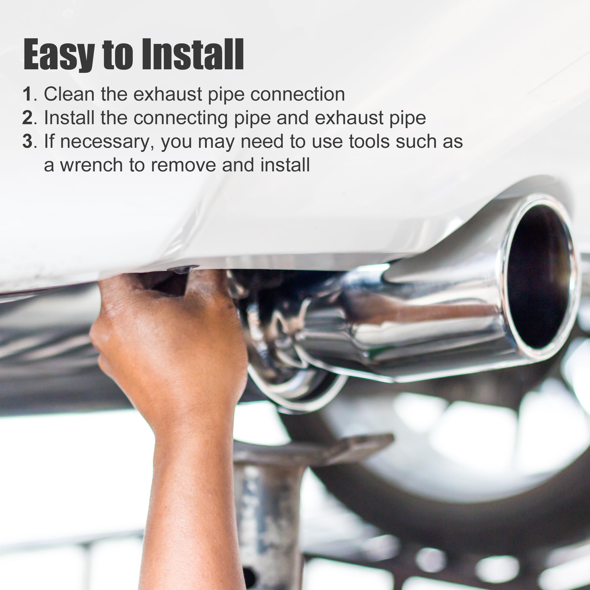 X AUTOHAUX elbow installed in exhaust layout showing space-saving routing