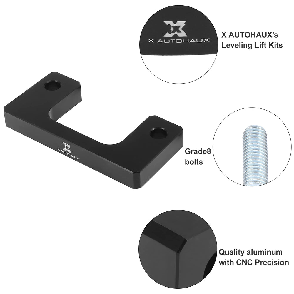 X AUTOHAUX spacer side profile illustrating 1 inch lift and slim, durable design benefit