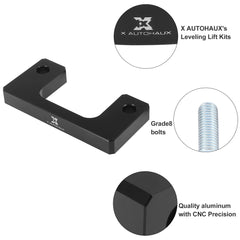 X AUTOHAUX spacer side profile illustrating 1 inch lift and slim, durable design benefit
