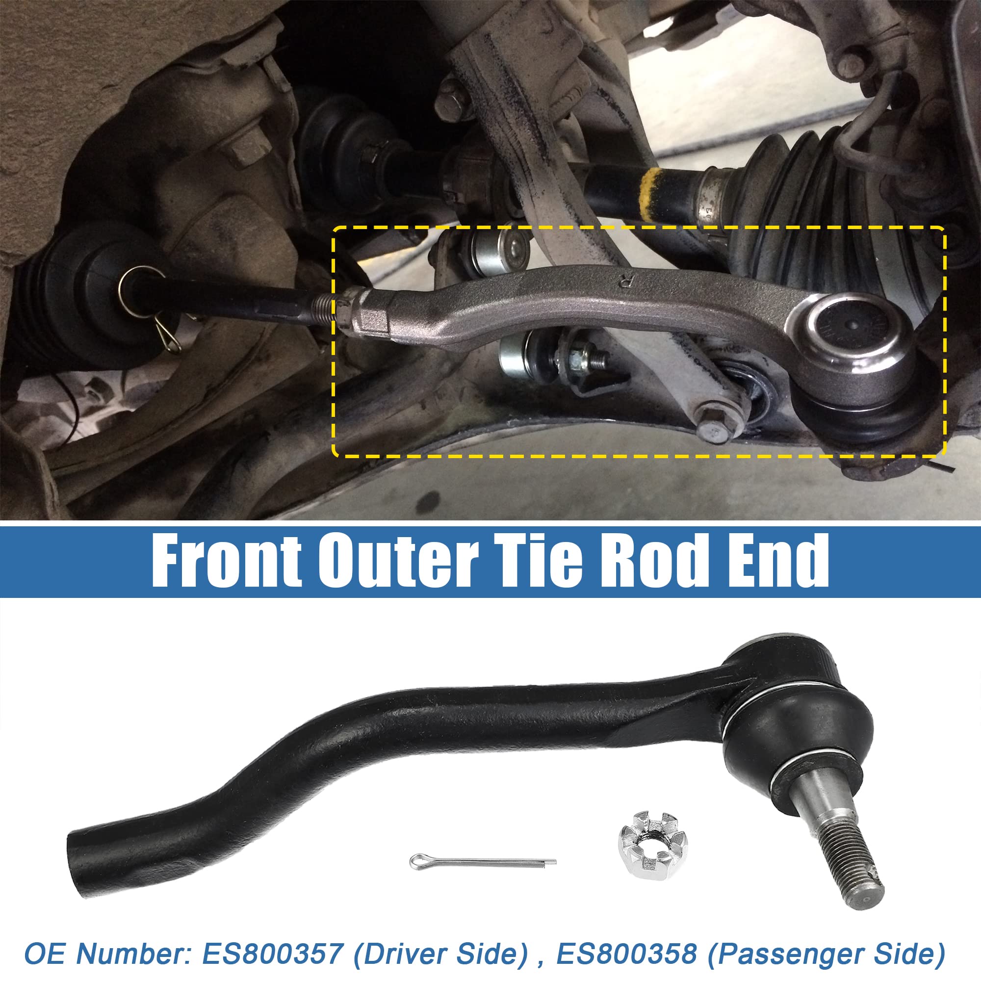 X AUTOHAUX threaded shank detail highlighting threads for secure steering rack attachment