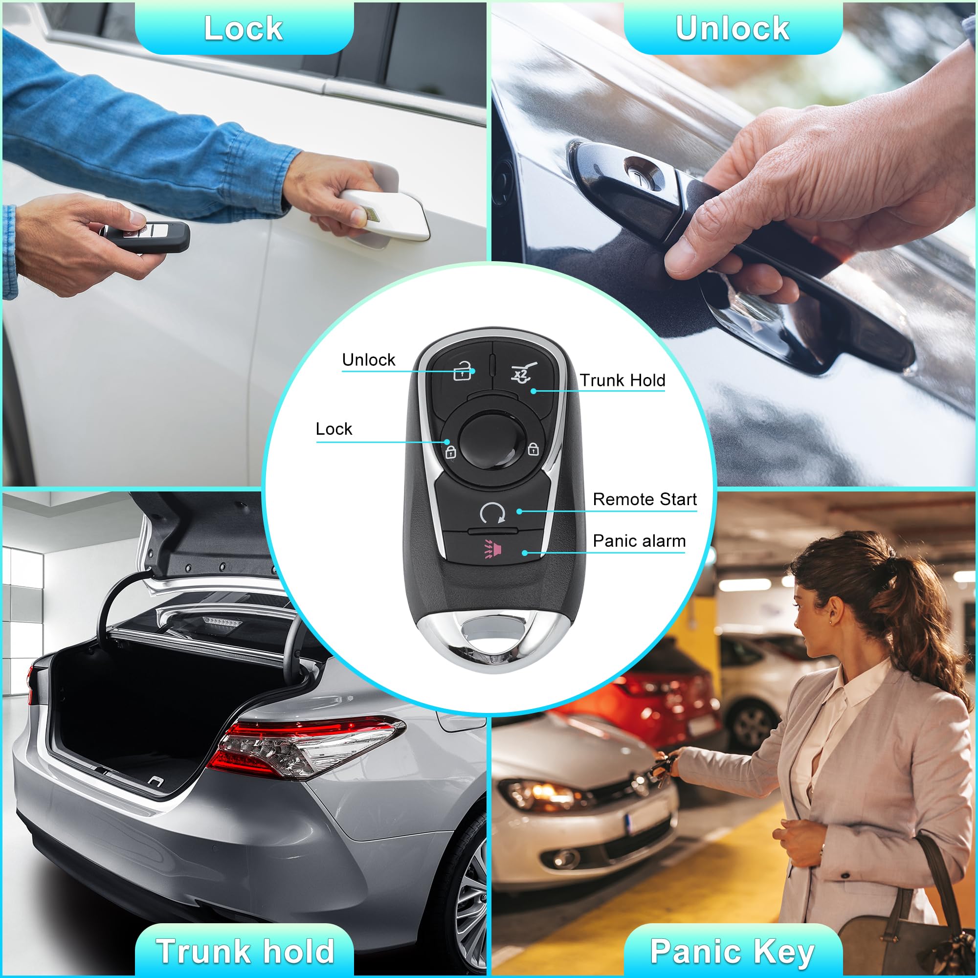 X AUTOHAUX remote beside a coin demonstrating compact size and portability