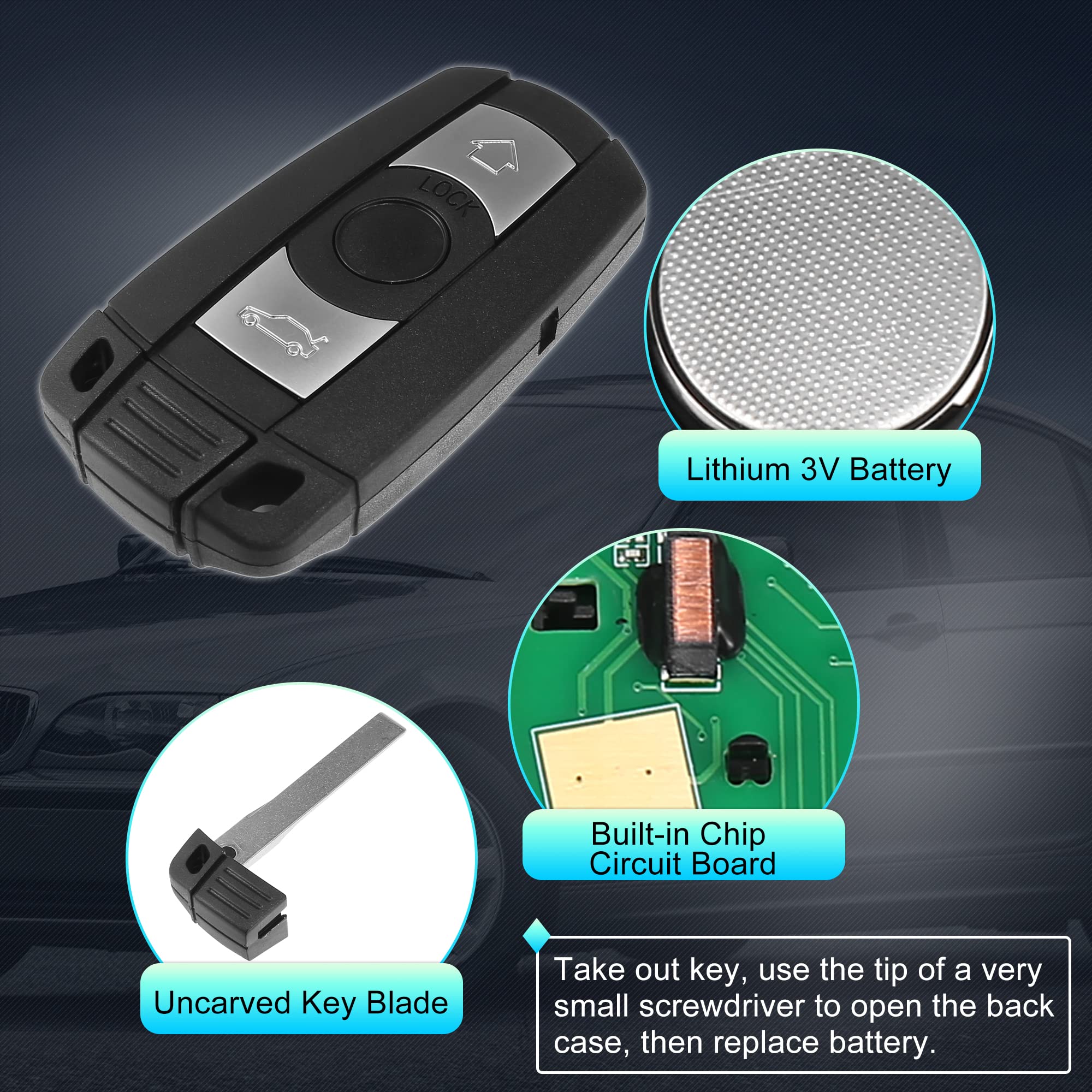 X AUTOHAUX open back showing battery fitted for immediate use
