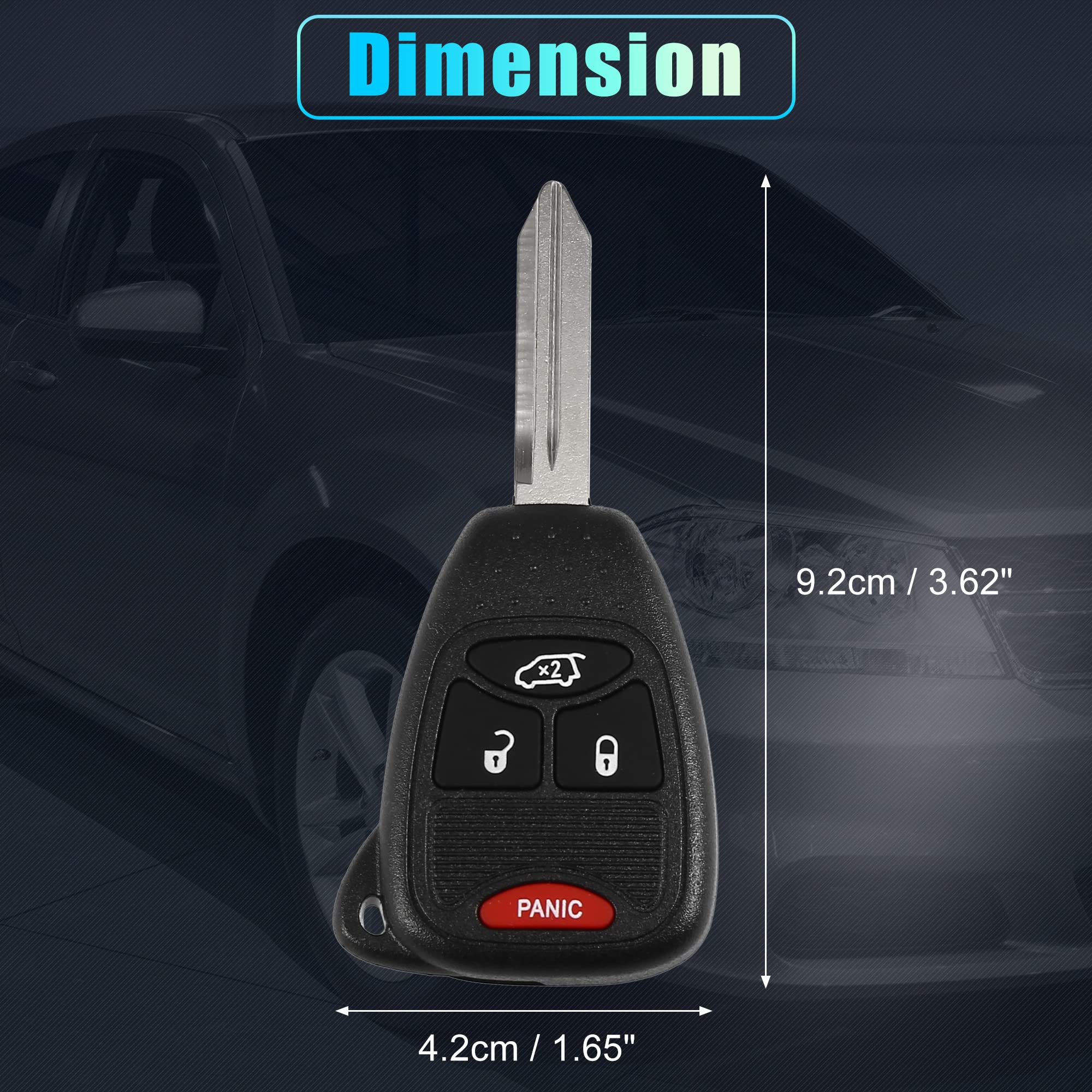 X AUTOHAUX fob next to ruler illustrating compact size and pocket-friendly portability