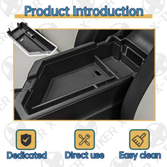 X-TKER tray in use with phone charging cable routed through back hole conveniently
