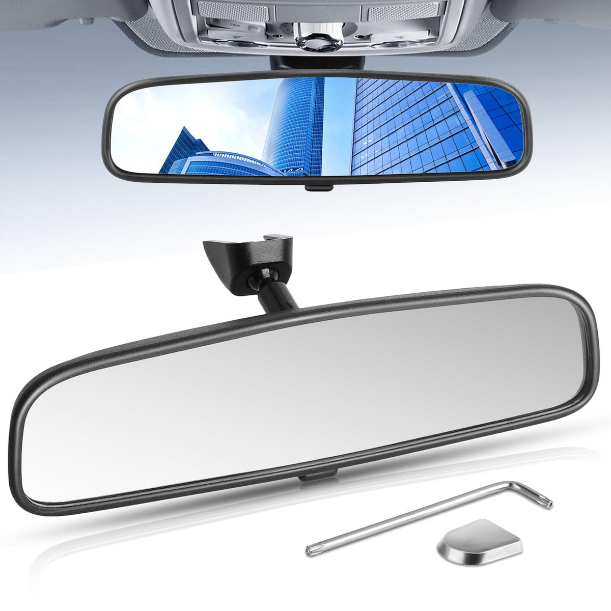 X4XZ front view mirror showing wide reflective area and improved rear visibility