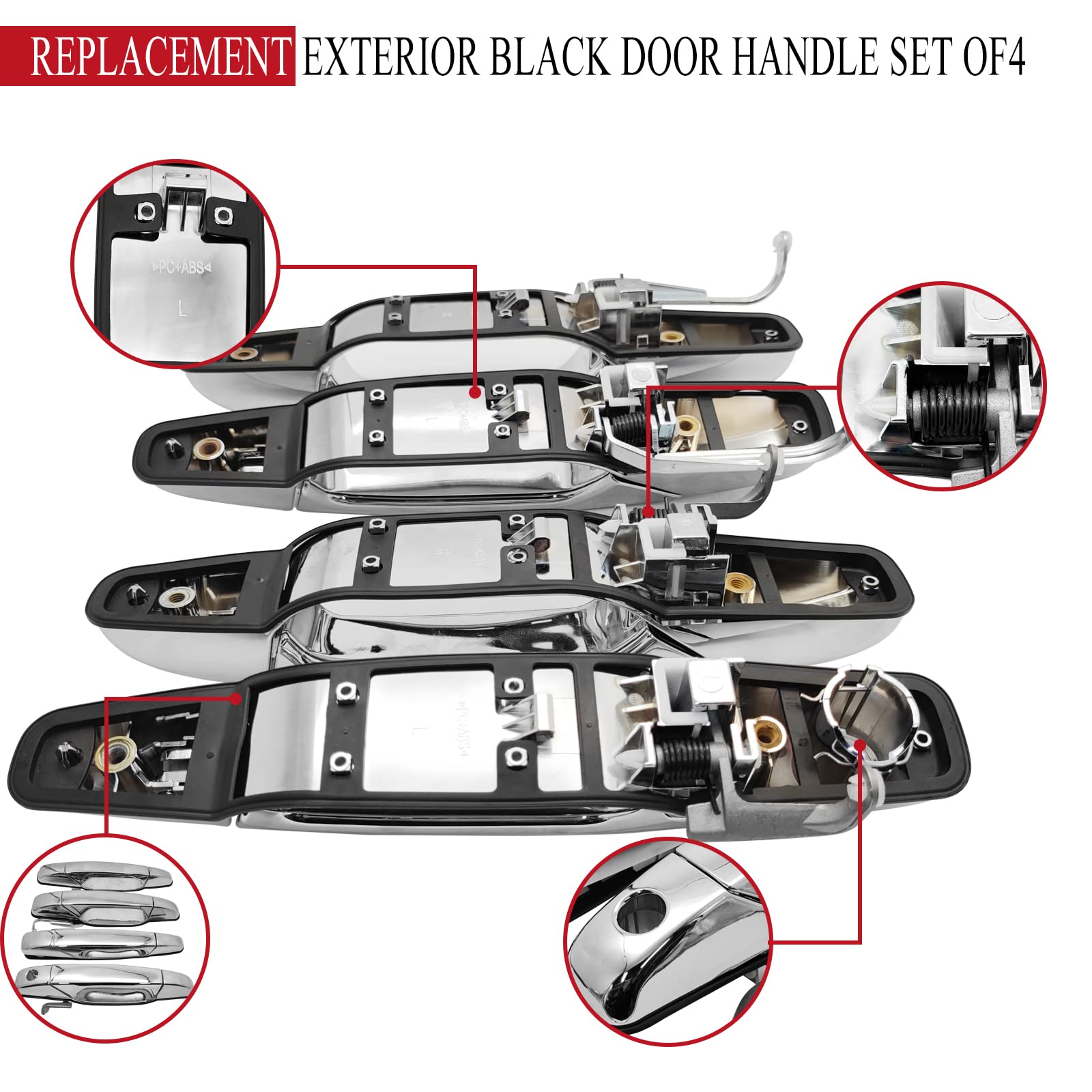 X4XZ four-piece handle package displayed to show included left and right handles