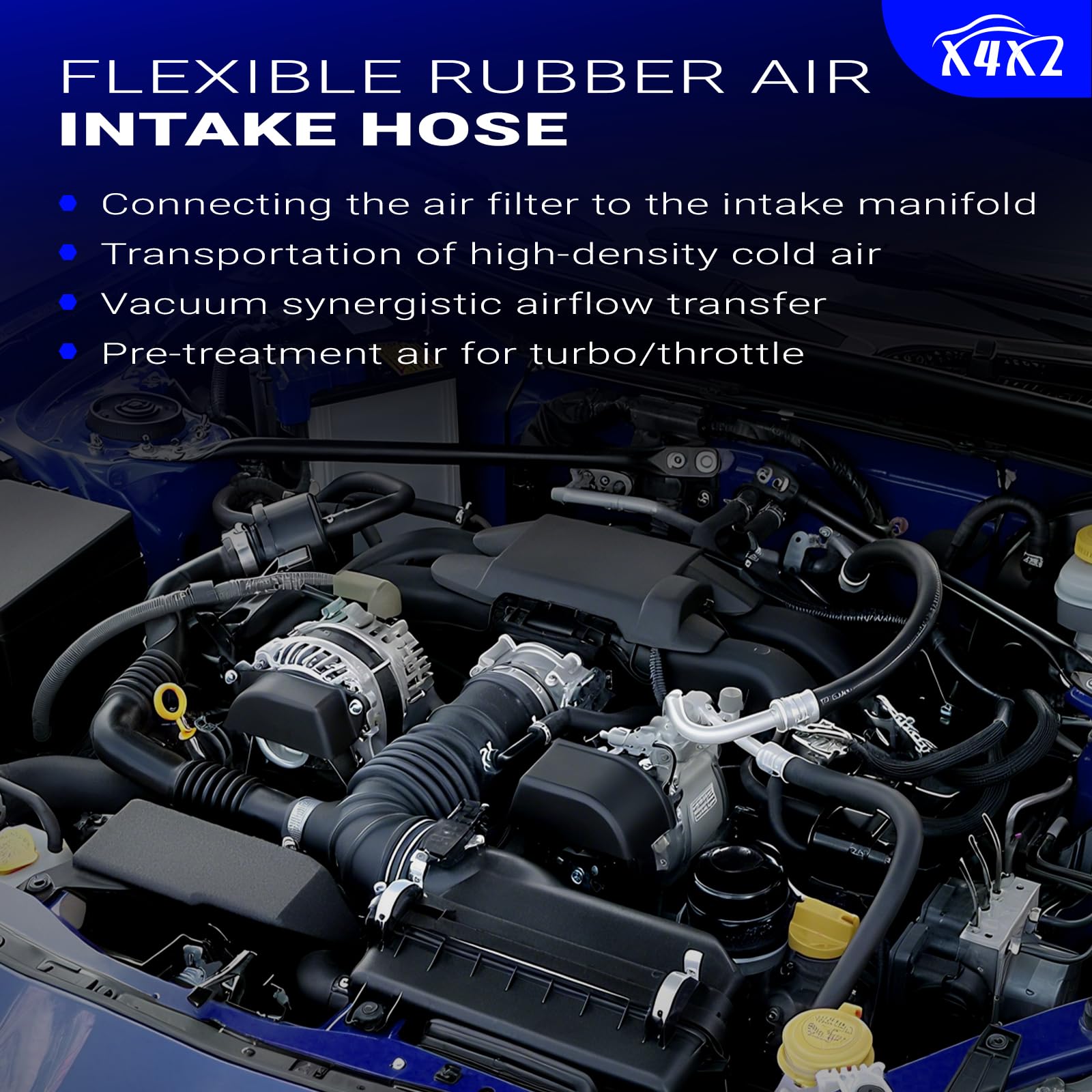 X4XZ intake hose connecting to throttle body illustrating secure seal reliability