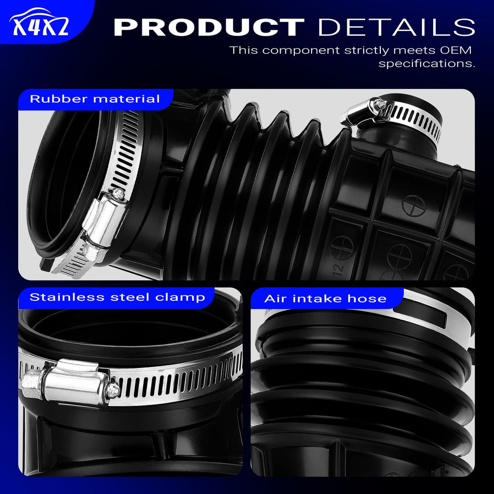 X4XZ intake hose next to ruler showing dimensions and fitment clarity