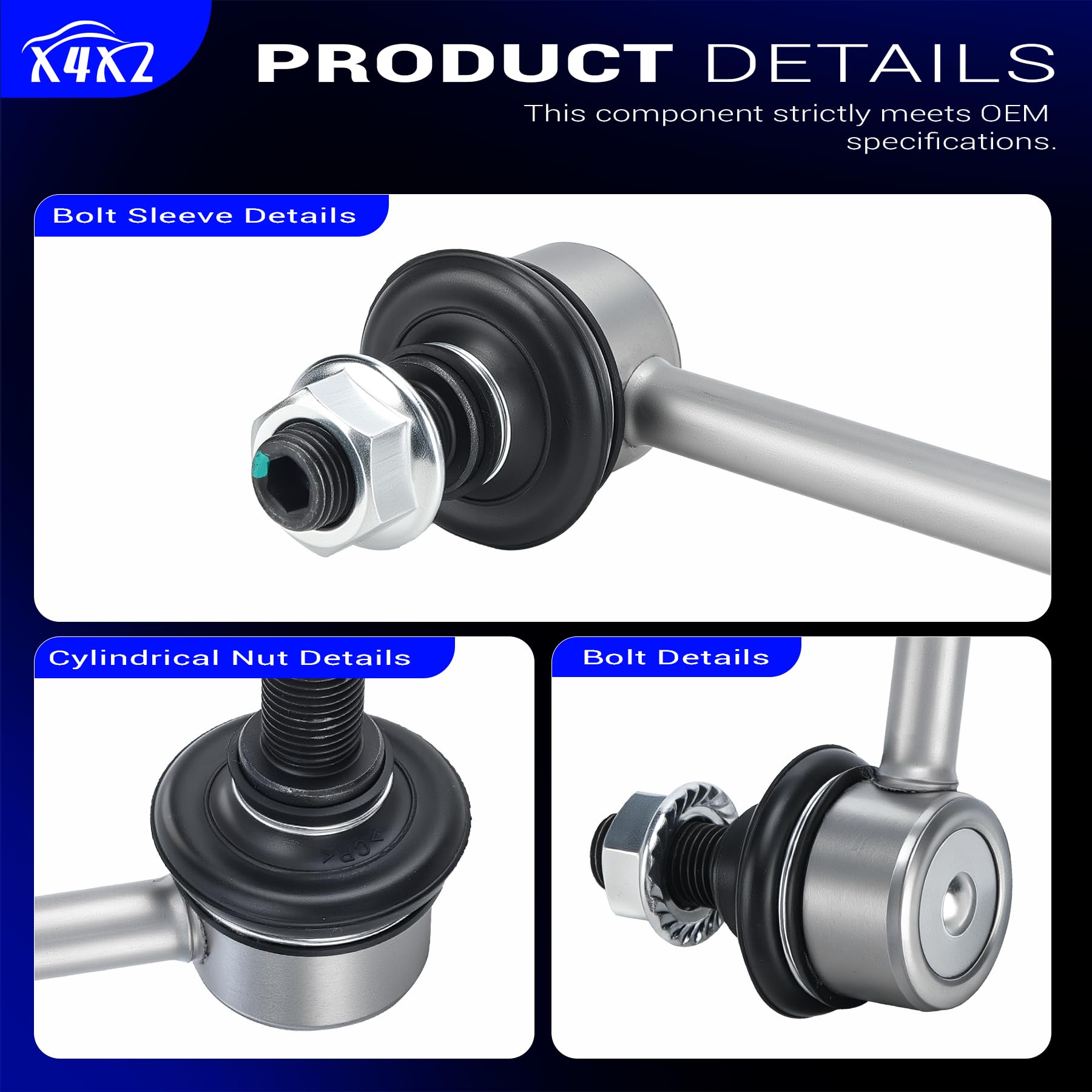 X4XZ sway bar link in garage being fitted by technician showing professional install benefit
