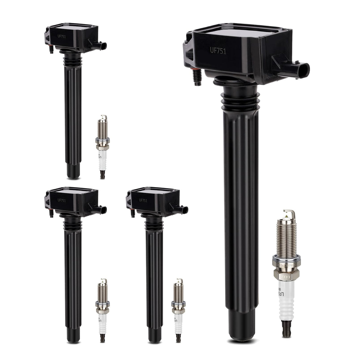X4XZ kit front packaging showing four coils and plugs, clear fitment benefit