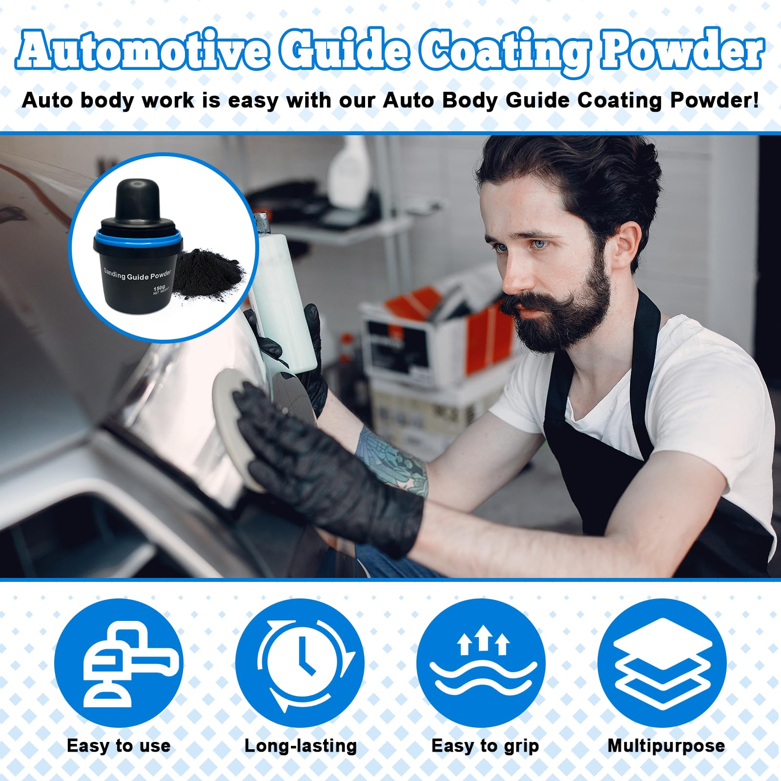 Xanadued self-adhesive applicator sponge detail demonstrating controlled powder application