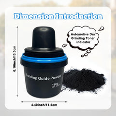 Xanadued powder close-up texture showing fine black particles for clear flaw detection