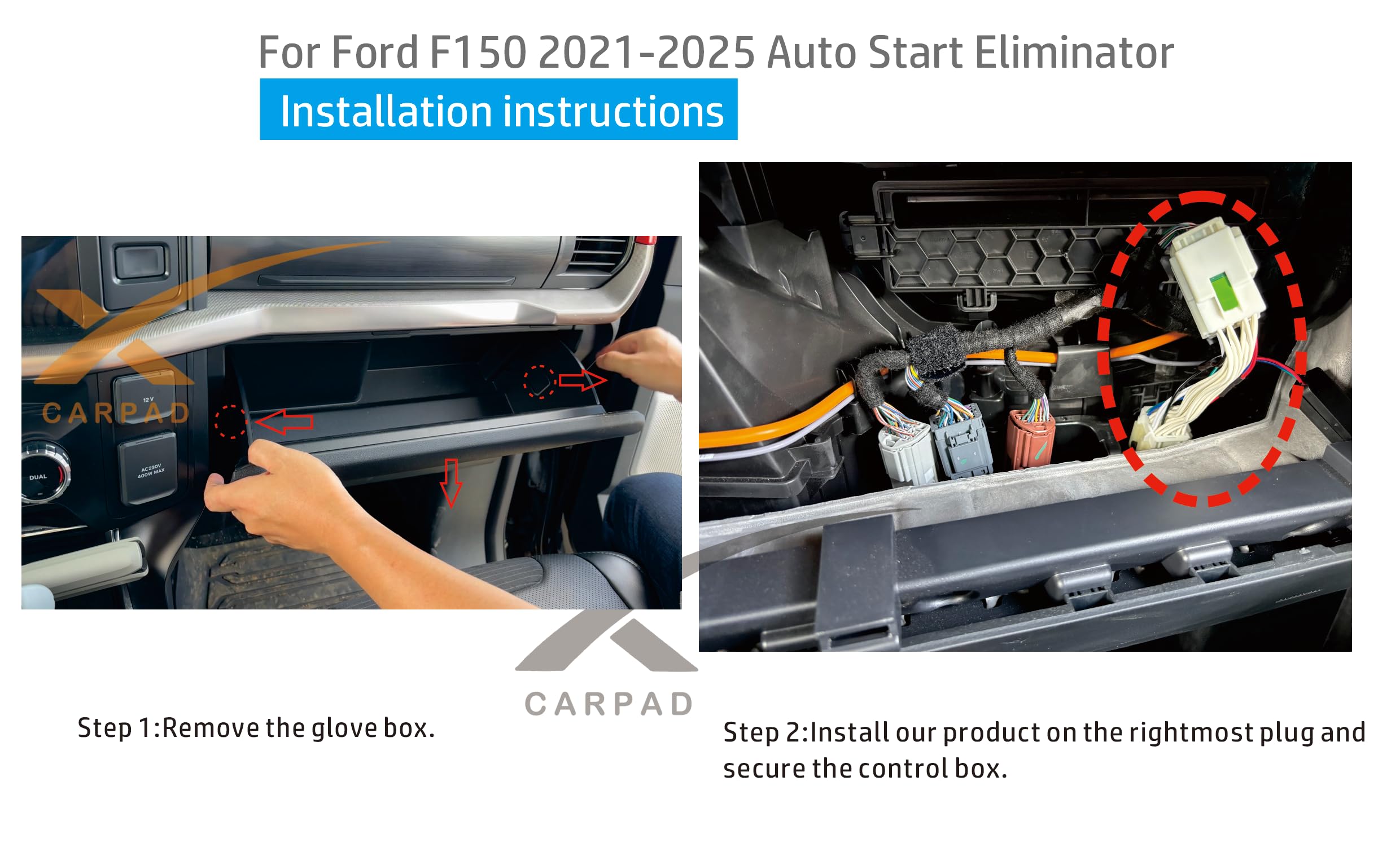 xcarpad dashboard button indicator lighting to confirm proper operation