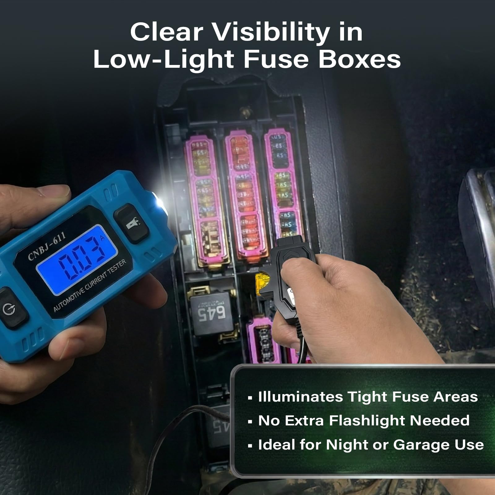 XENIVO in a garage setting being used to troubleshoot car electrical issues quickly