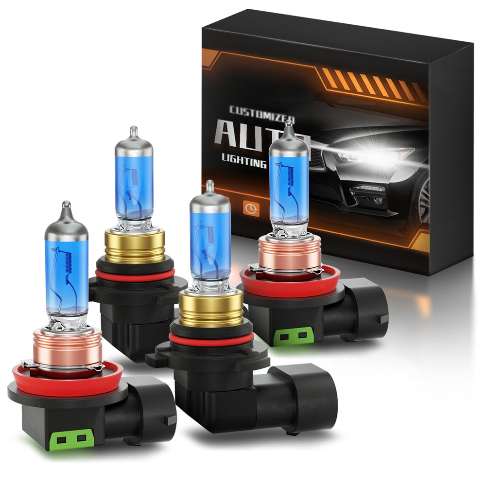 XFLHEHD front packaging showing 4-pack bulbs and fitment details for convenience