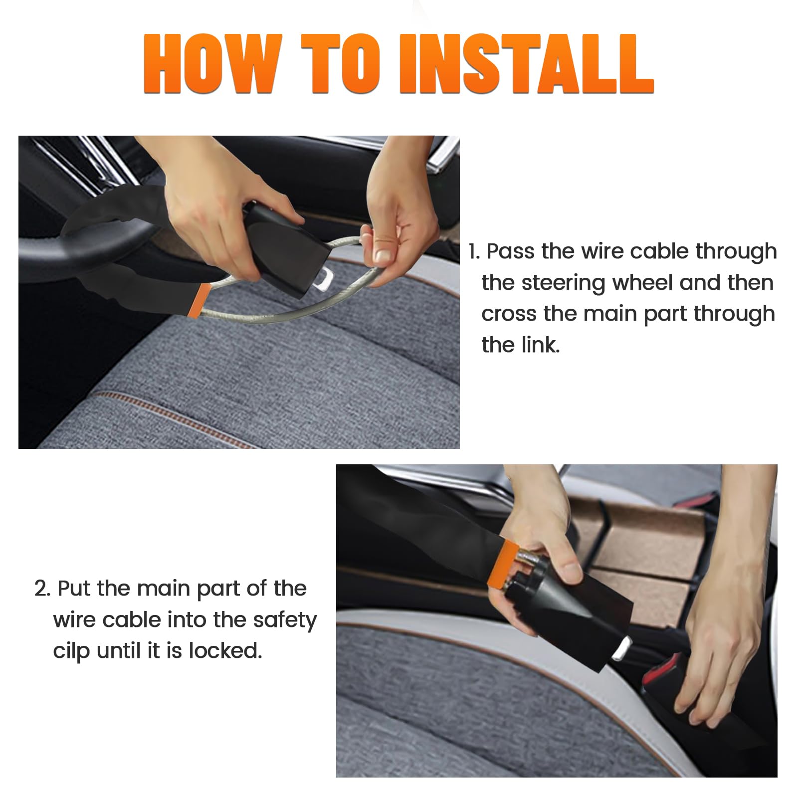 XGWZ DualGuard visible on parked car steering wheel deterring theft