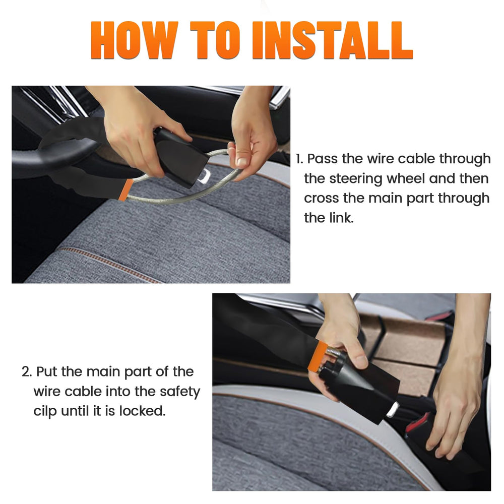 XGWZ DualGuard visible on parked car steering wheel deterring theft