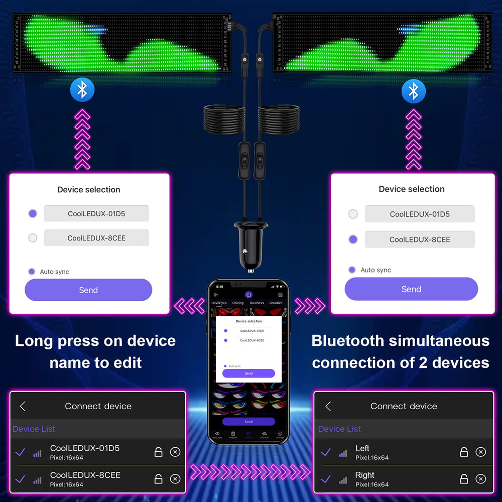 XIAOOHO flexible LED panel curved to fit windshield, easy adaptable installation