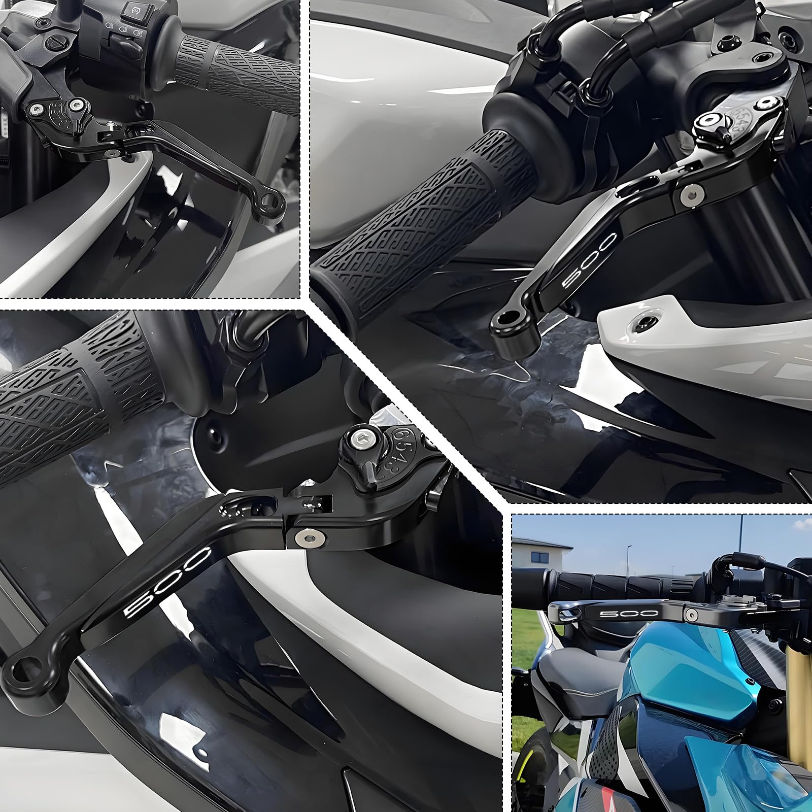 XIDAODIT levers installed on Kawasaki handlebar showing improved ergonomics and fitment