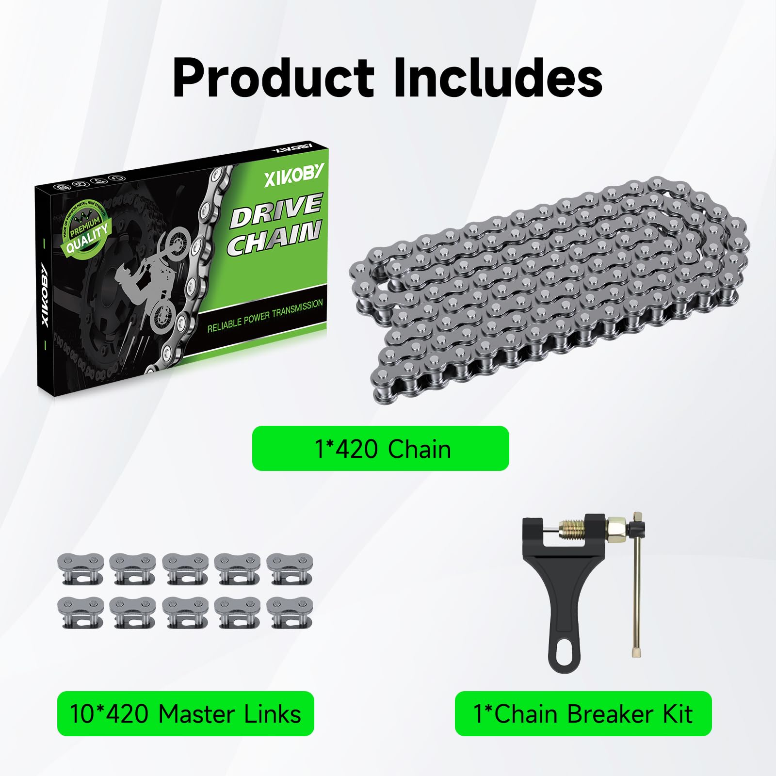XIKOBY chain beside ruler scale comparison for easy length measurement