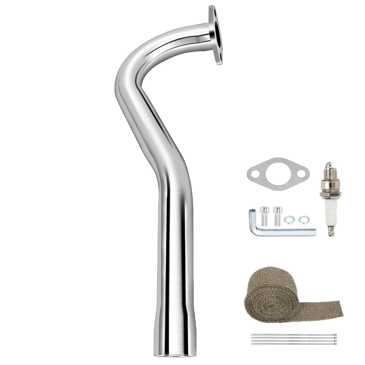 XIKOBY front view of central long exhaust showing fitment and styling benefits
