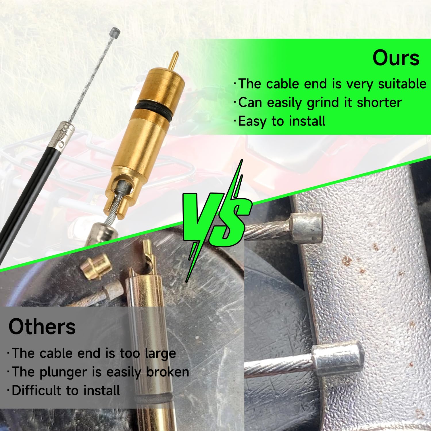 XIKOBY cable connection end fitted to carburetor for reliable choke control