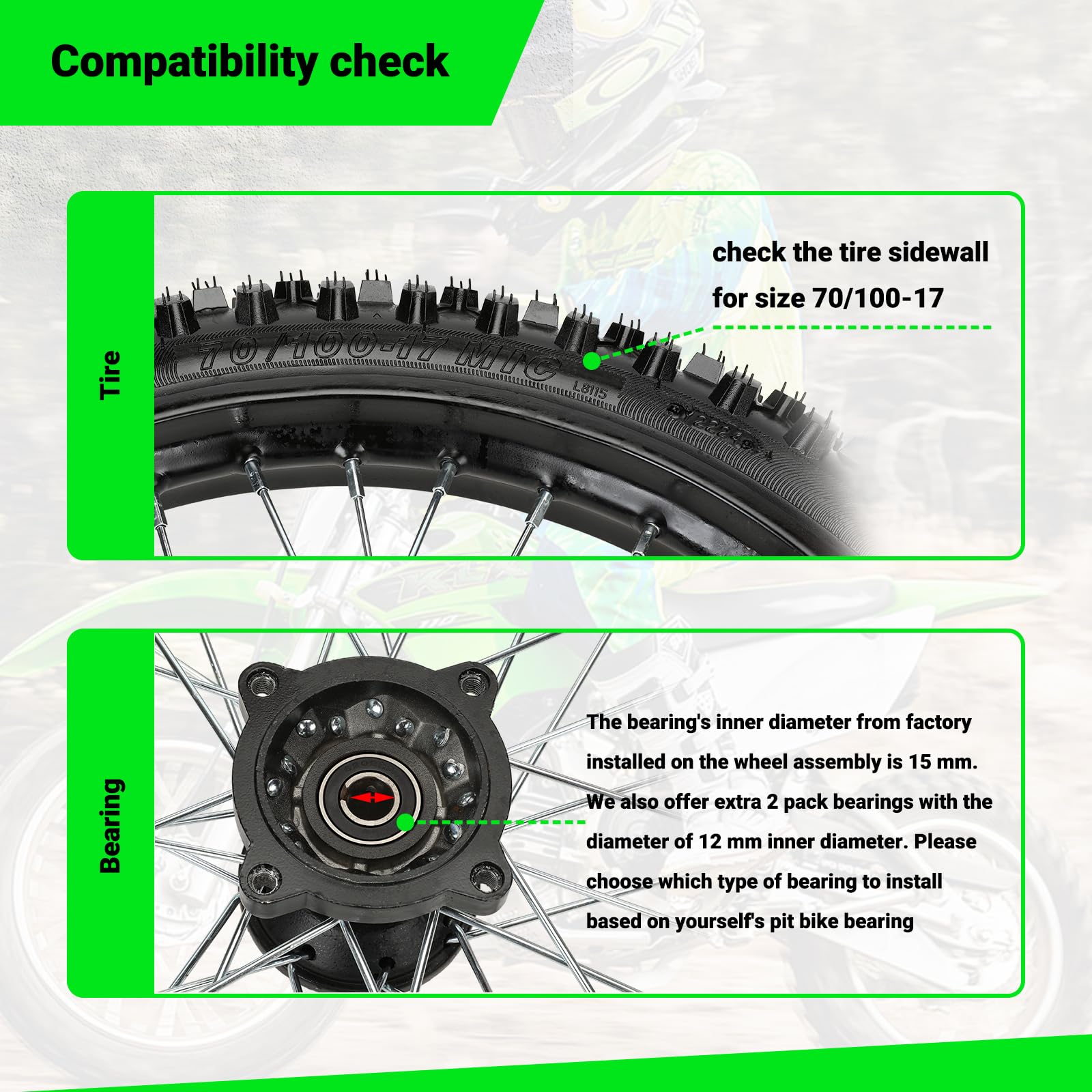 XIKOBY wheel installed on dirt bike demonstrating easy swap