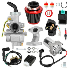 XIKOBY PZ20 carburetor kit front view showing complete replacement parts and improved reliability
