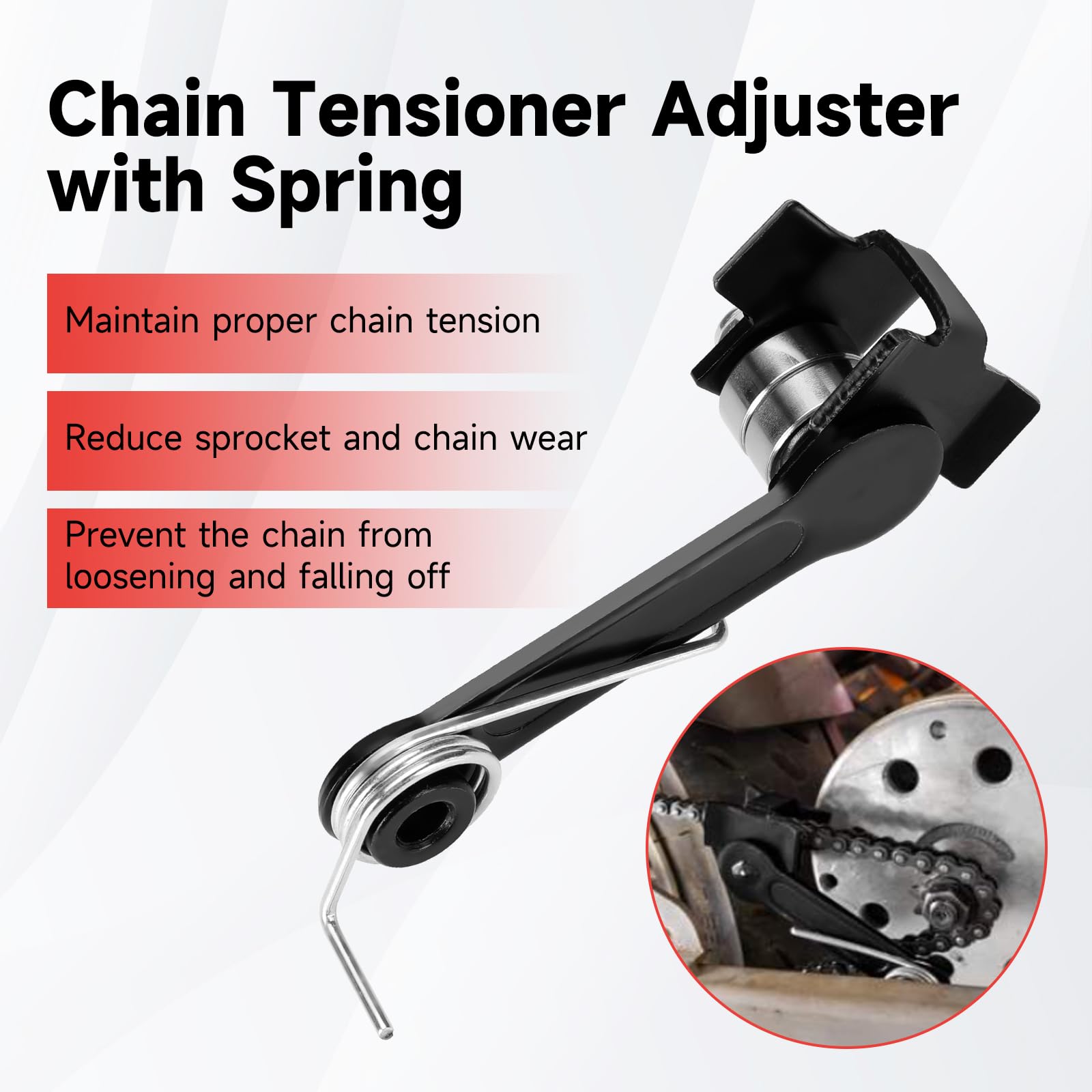 XIKOBY red chain finish highlighting visibility and corrosion resistance