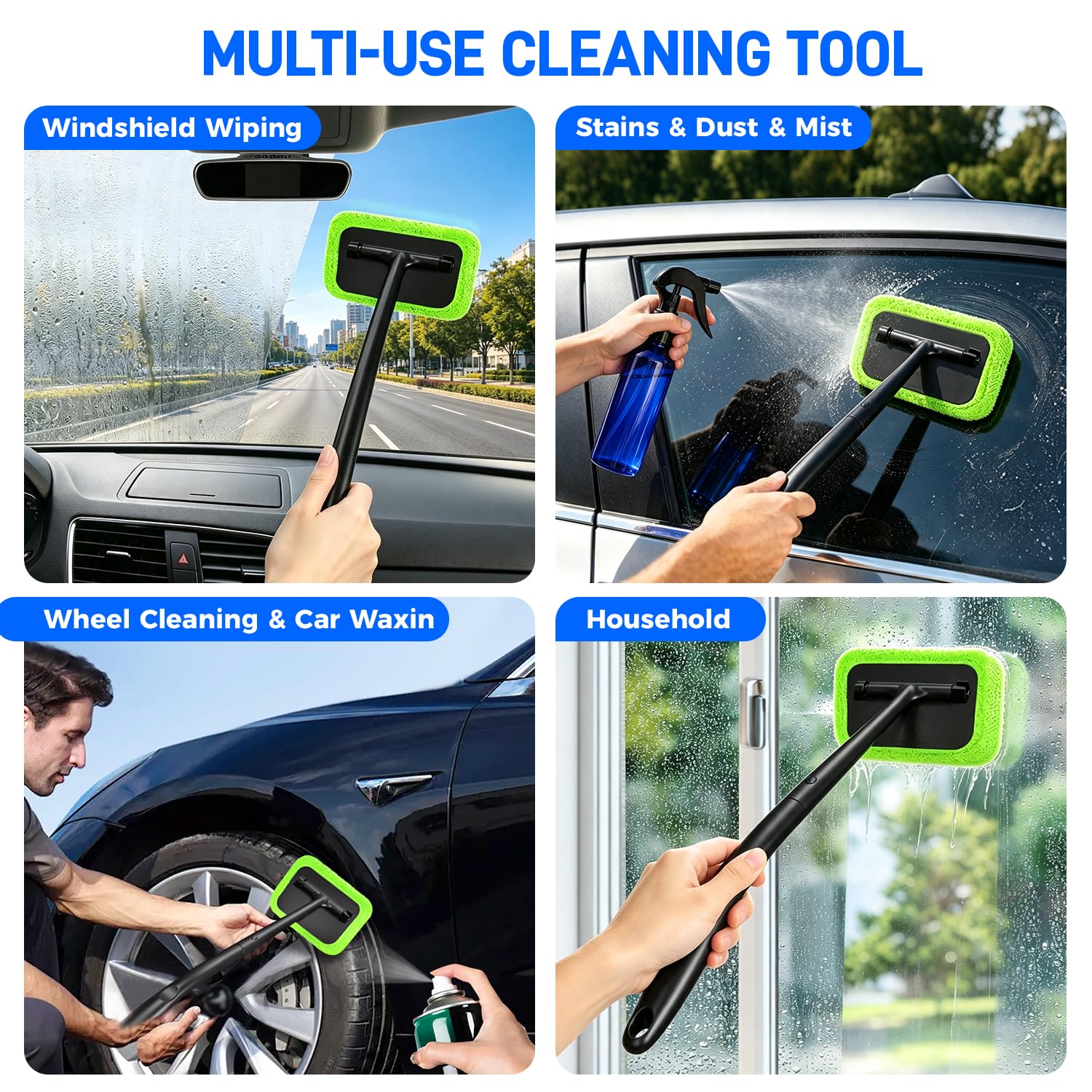 Xindell lifestyle shot cleaning car and home windows for multi-use convenience